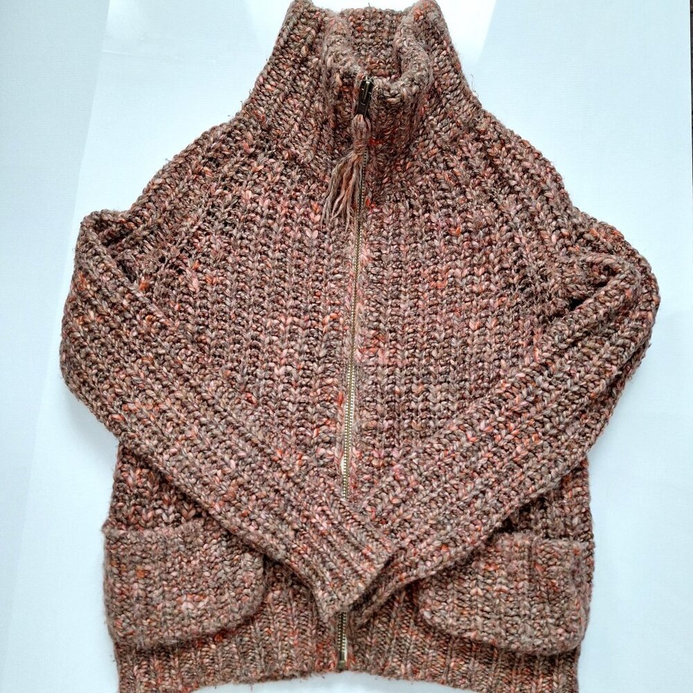 Wilfred Free Zip Up Wool Blend Cardigan with Pockets